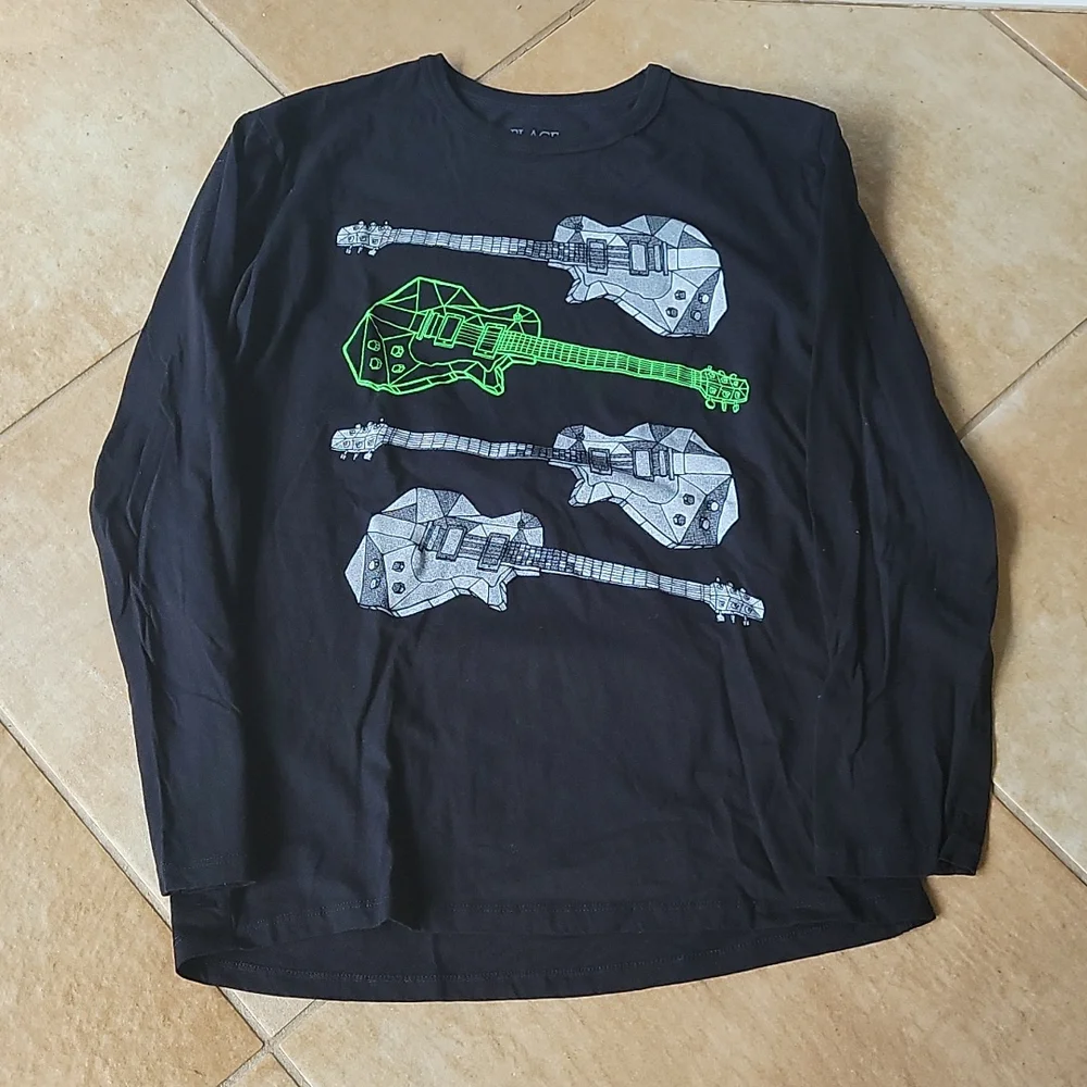 Childrens place black guitar long sleeve XXL/16